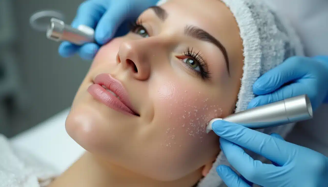 Akne izi tedavisi için klinikte uygulanan cilt yenileme işlemi