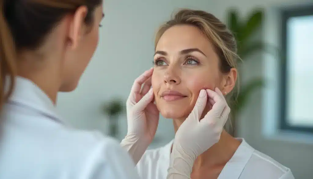 Dermatoloji kliniğinde cilt sıkılaştırma planlaması yapılan hasta