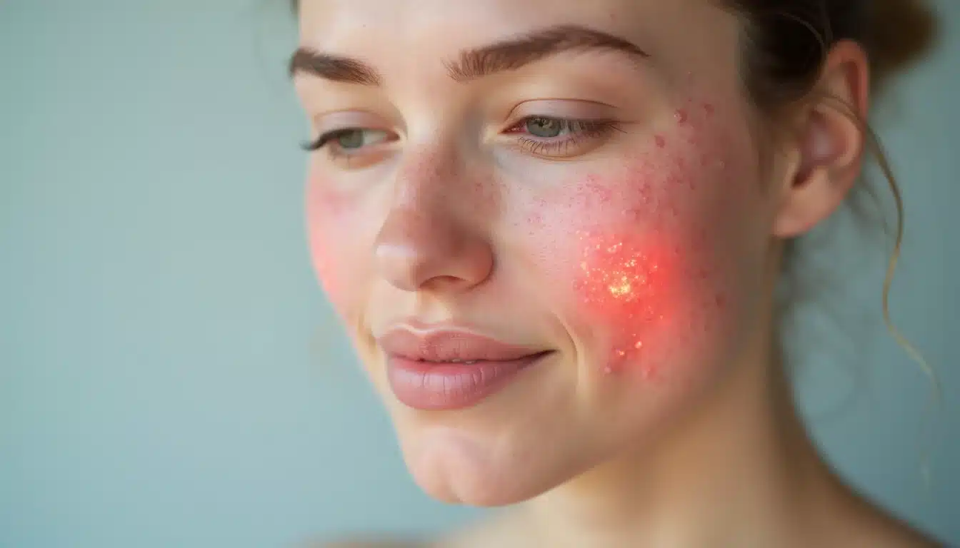 Rozasea nedeniyle yanaklarda kızarıklık görülen hassas cilt