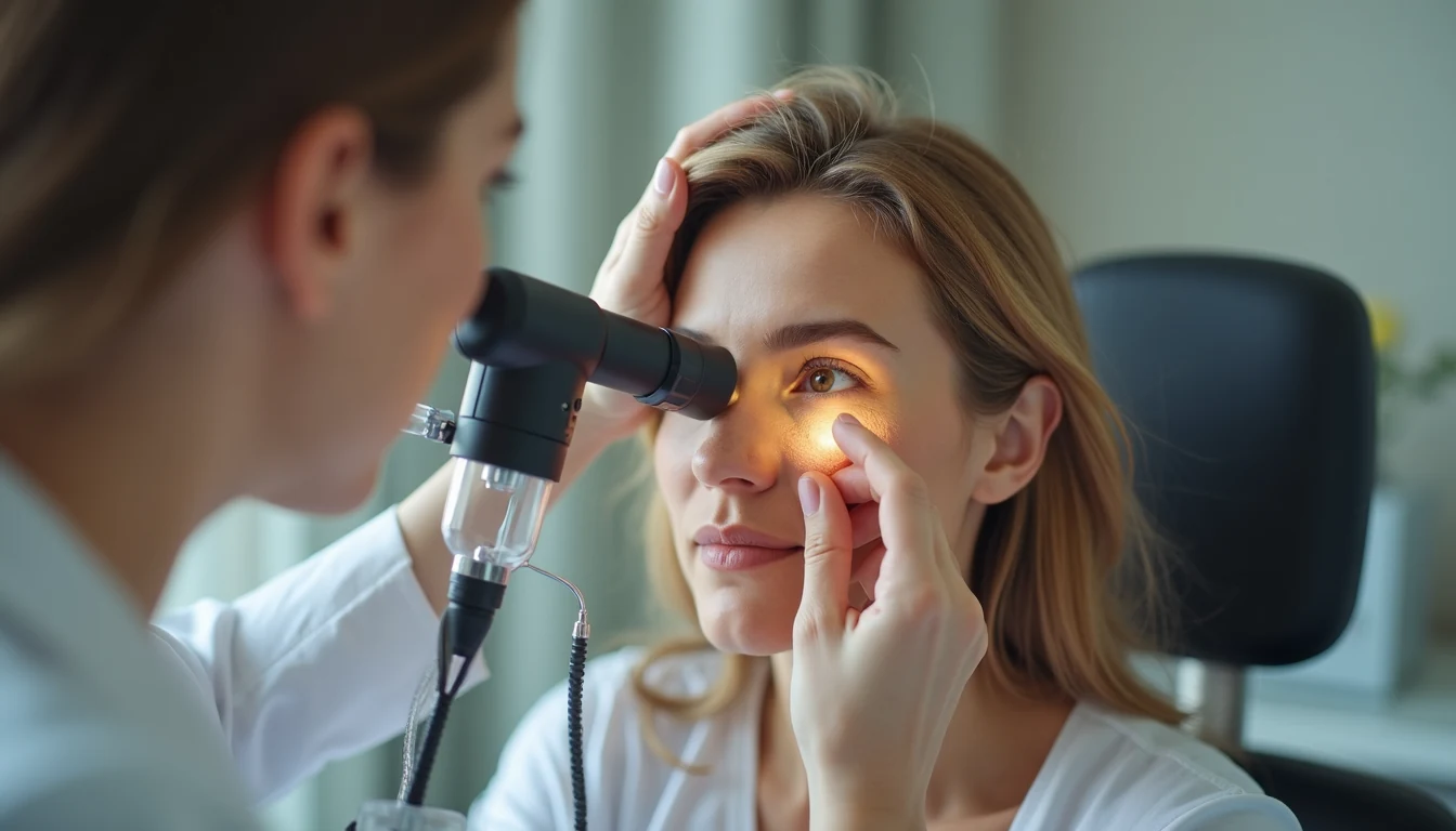 Dermatolog dermoskop ile saçlı deriyi inceliyor alopesi areata tanı süreci