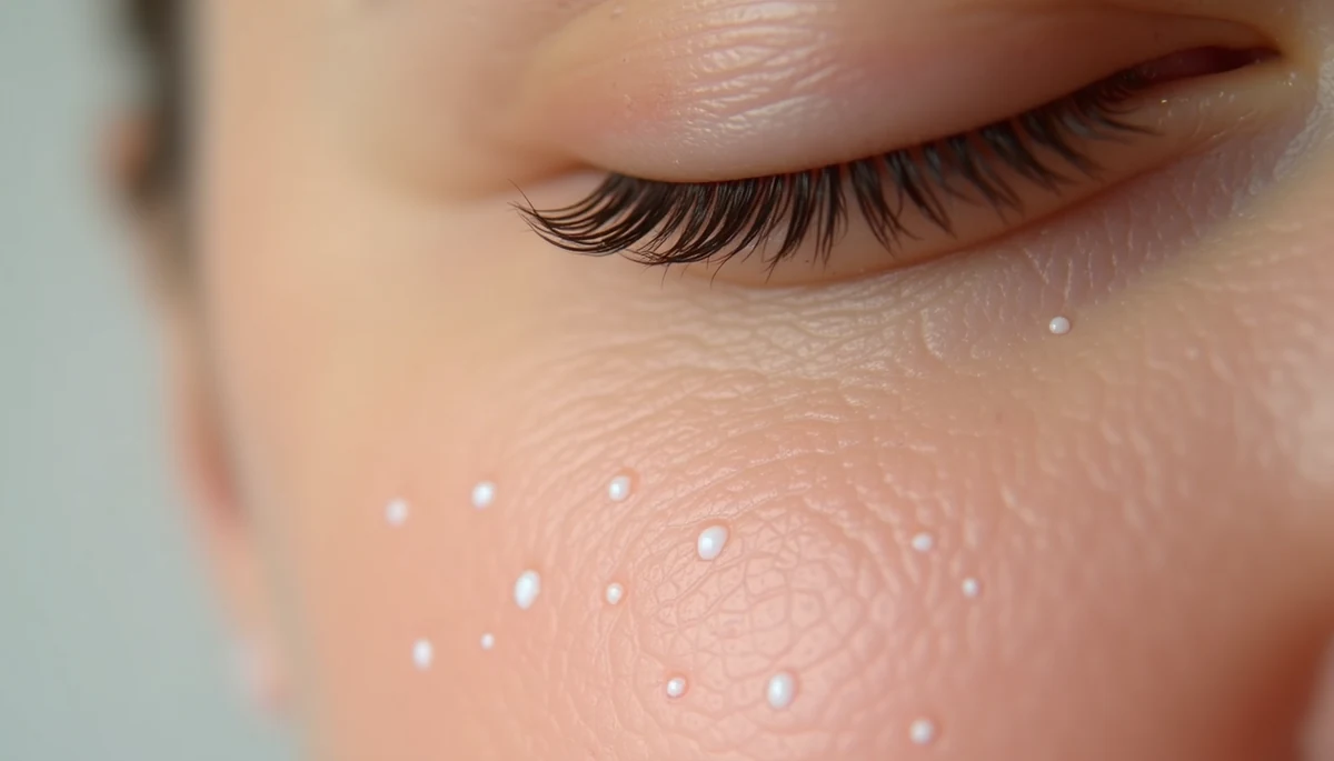 Milia belirtileri ve göz çevresinde küçük beyaz kabarcıkların dermatolojik değerlendirmesi